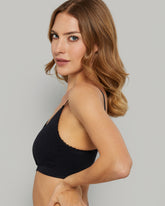 ISLA & EVIE STRAPPY NO WIRE CROP TOP WITH REMOVABLE PAD BLACK BEAUTY / M